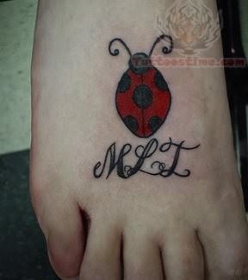 Best Ladybug Tattoo On Foot