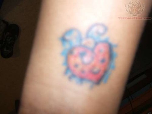 Herat Shaped Ladybug Tattoo