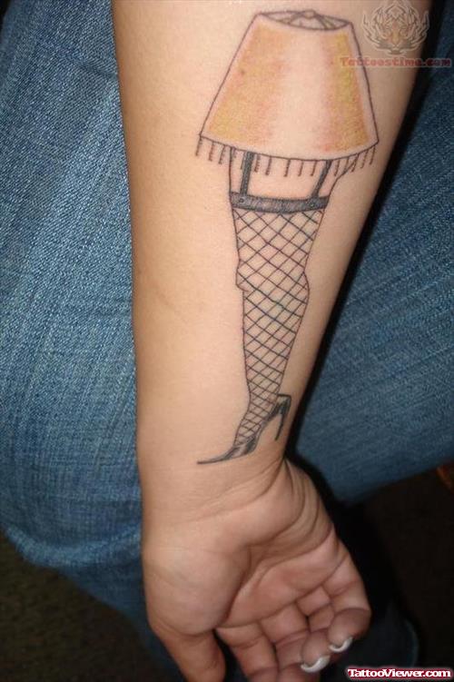 Leg Lamp Tattoo On Arm