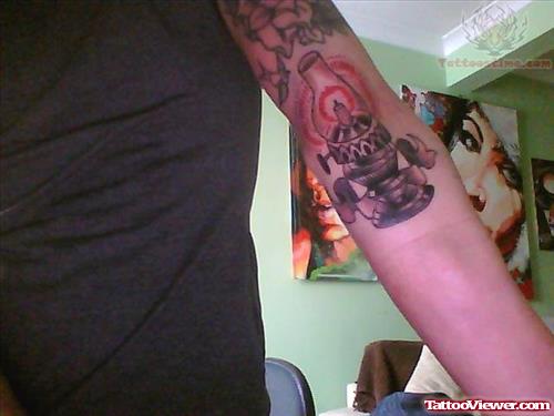 CandleLamp Tattoo On Arm