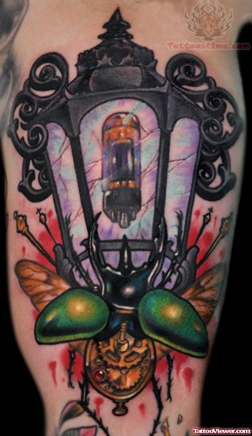 Lamp Tattoo On Muscles