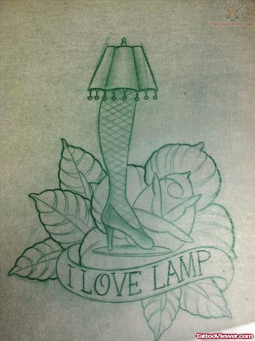 Love Lamp Tattoo Design