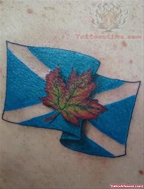 Leaf And Flag Tattoo