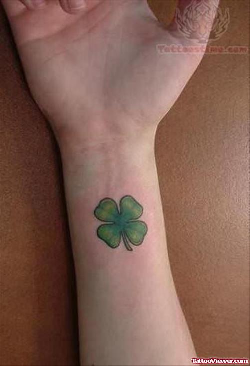 Clover Leaf Tattoo On Wrist