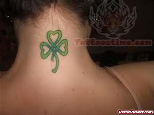 Back Neck Leaf Tattoo