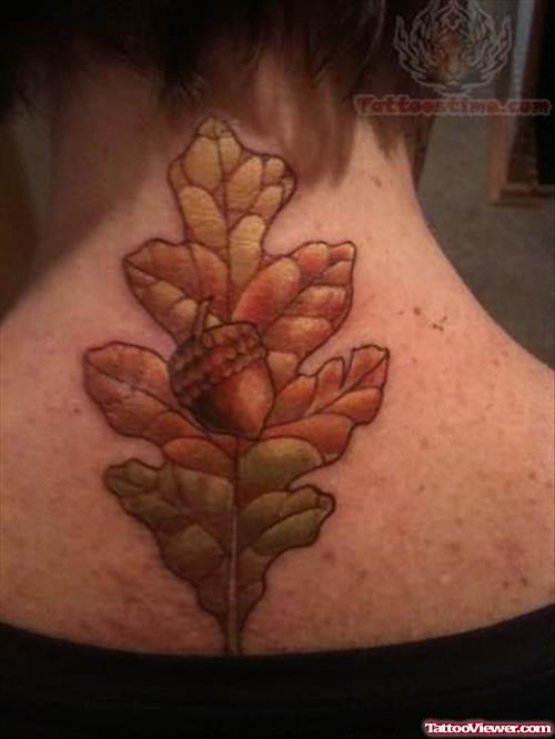 Colorful Leaf Tattoo
