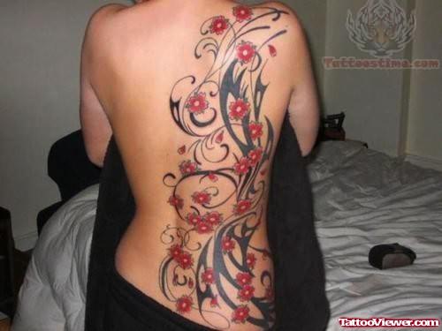 Cherry Blossom Leafs Tattoo Designs