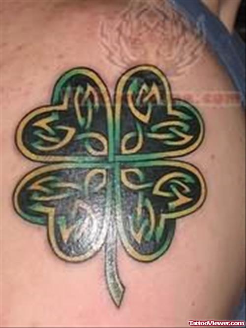 Clover Leaf Tattoos On Shoulder
