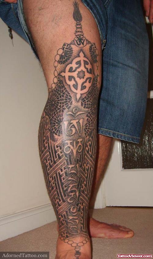 Irish Leg Tattoo