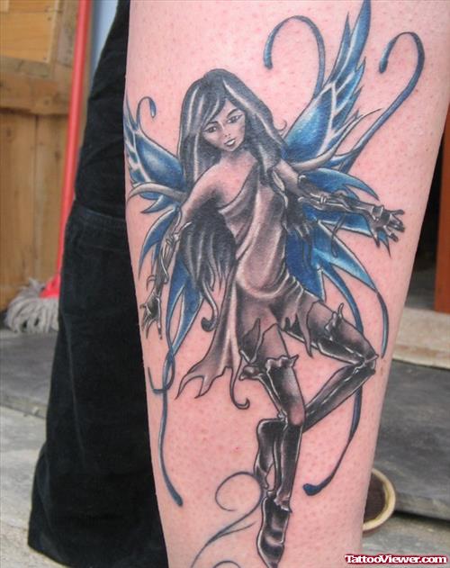 Fairy Girl Leg Sleeve Tattoo