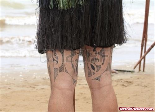 Traditional Maori Leg Tattoos