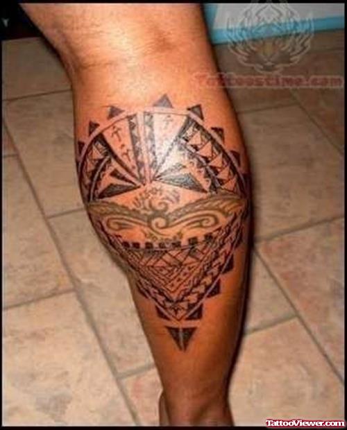 Samoan Back Leg Tattoo