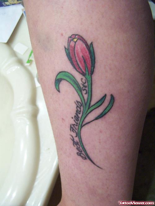Tulip Flower Leg Tattoo