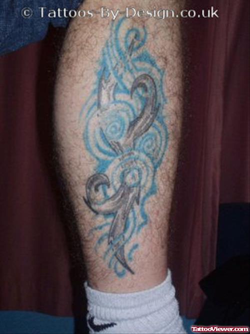 Tribal Leg Tattoo