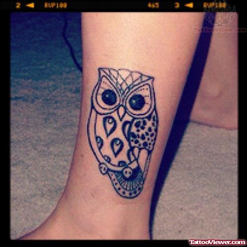 Owl Leg Tattoo