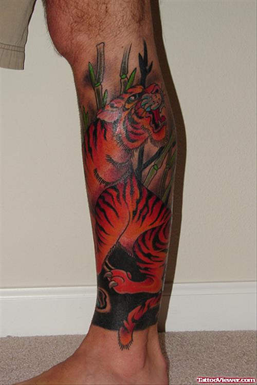Chinese Dragon Leg Tattoo