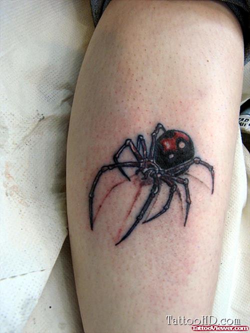 Colored Spider Leg Tattoo