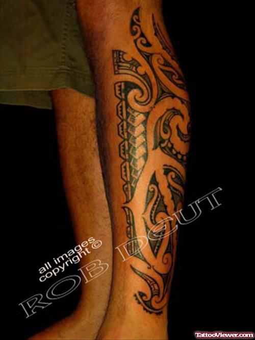 Kiri Tuhi Left Leg Tattoo