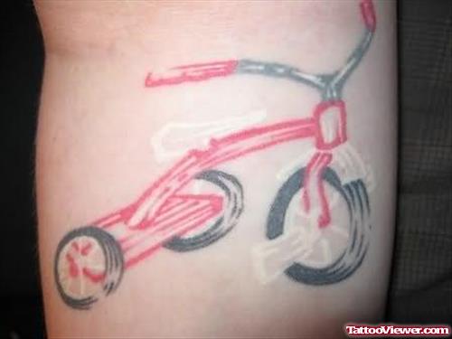 Small Cycle Tattoo On Leg
