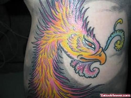 Eagle Colour Tattoo On Leg