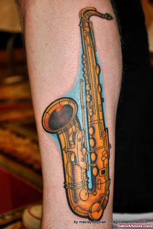 Leg Tattoo Band Instrument  New Collection