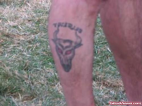Zodiac Symbol Tattoo On Leg