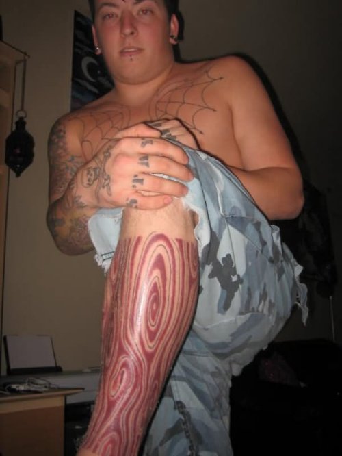 New Design Tattoo On Leg For College Boys