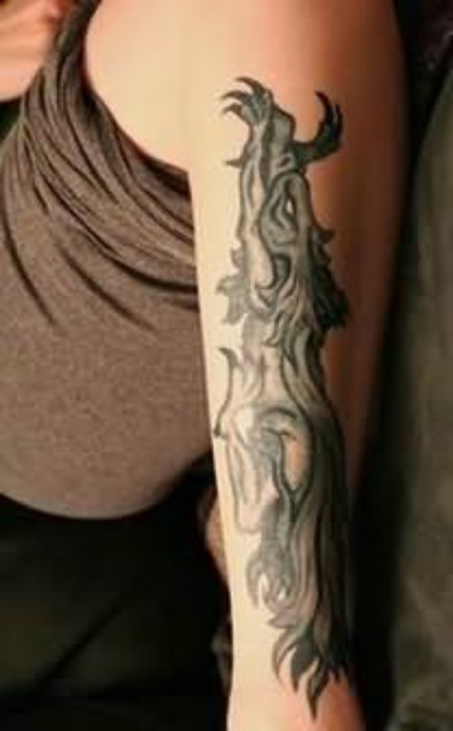 Gargoyle Tattoo On Leg For Men
