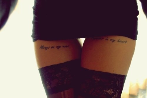 Always On My Mind Always In My Heart Leg Tattoos For Girls