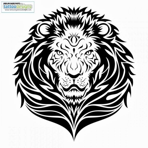 Lion Tribal Tattoo Design By Kuzzie