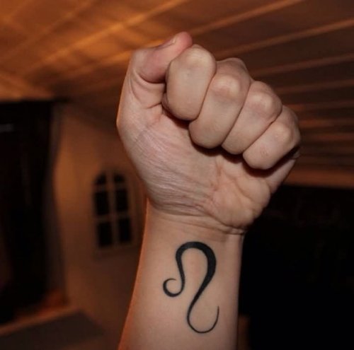 Leo Tattoo On Wrist