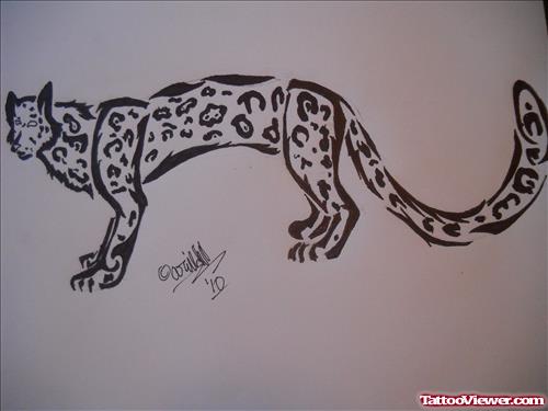 Snow Leopard Tattoo Design