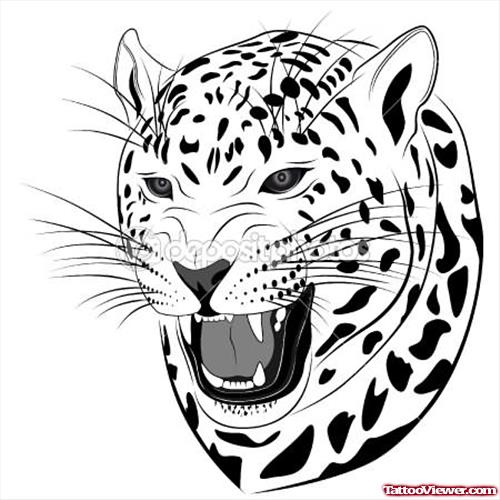 Leopard Crawling Head Tattoo