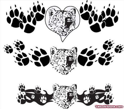 Leopard & Paw Prints  Tattoos