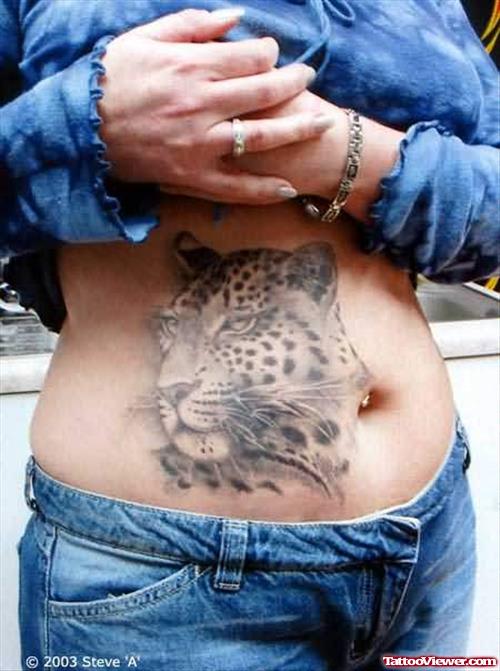 Leopard Tattoo on Stomach