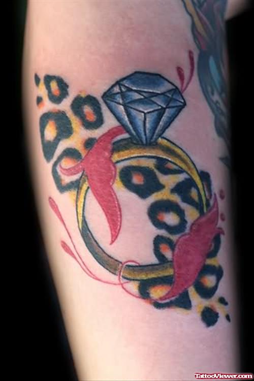 Diamond Ring Leopard Spots Tattoo