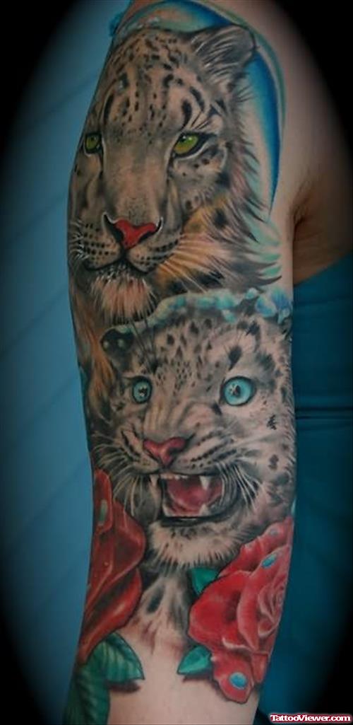 Angry Leopard Faces Tattoos