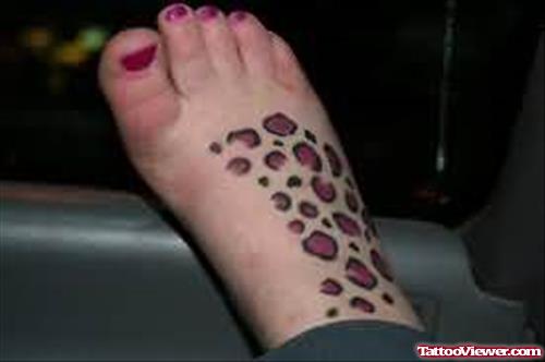 Leopard Print Tattoos On Foot