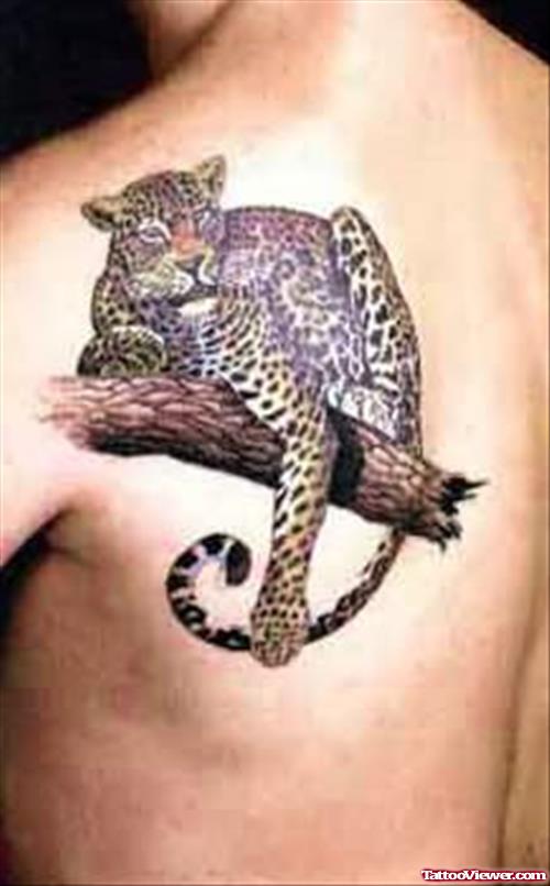 Leopard On Tree Tattoo