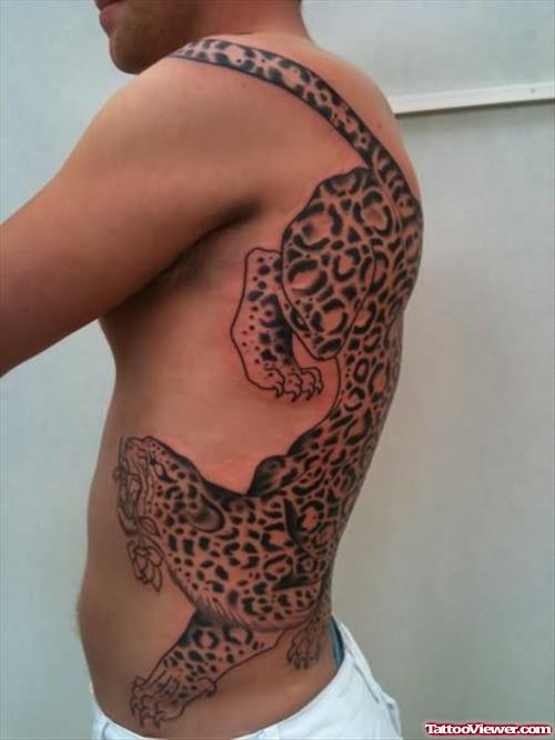 Leopard Tattoo On Back Side