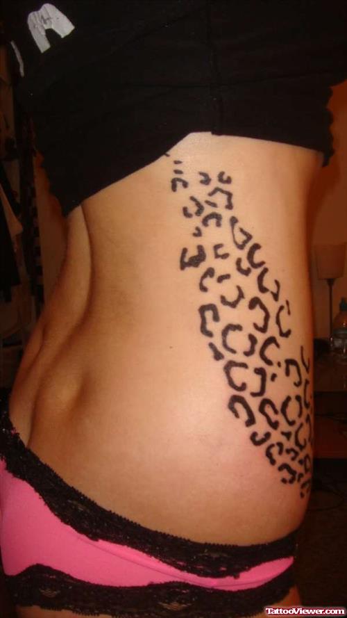 Leopard Print Tattoo On Side Rib