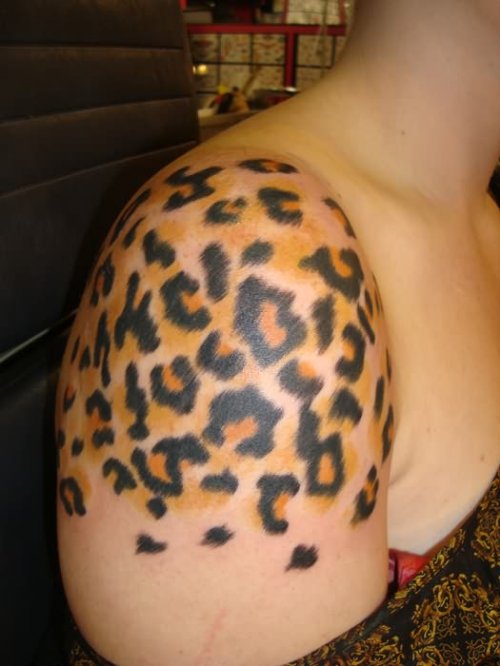 Leopard Spot Tattoo On Shoulders