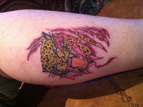 Leopard Scratches Tattoo On Leg