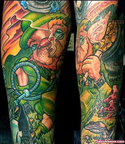 Colorful Leprechaun Tattoo
