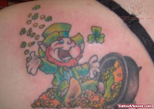 Leprechaun Playing Tattoo