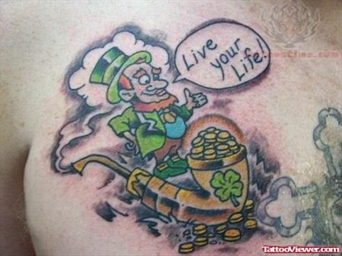 Leprechaun Live your Life Tattoo