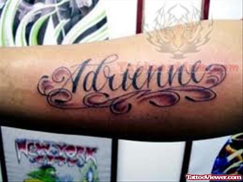 Adrienne Lettering Tattoo