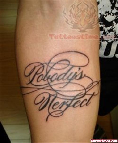 Italic Lettering Tattoo