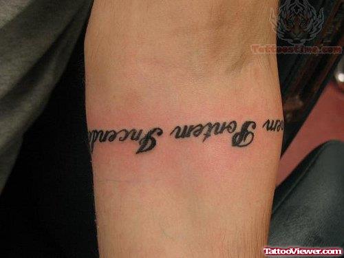 Lettering Tattoo On Arm