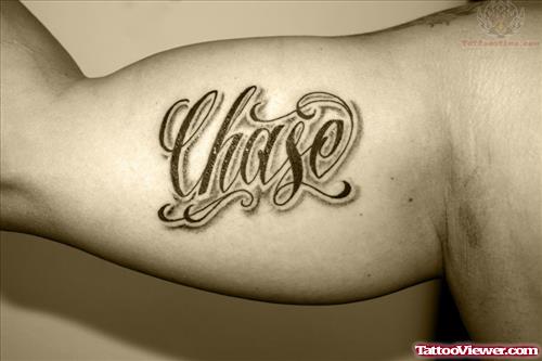 Muscles Lettering Tattoo